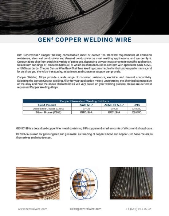 焊丝技术细节 - 铜